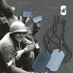 Repro-sada nerezových známek US DOG TAGS s řetízky USA